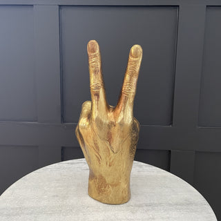 Gold peace hand vase