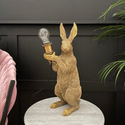 Gold rabbit sitting table lamp