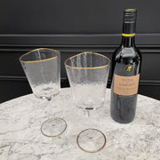 Gold Rimmed Red Wine Glasses (Set of 2)