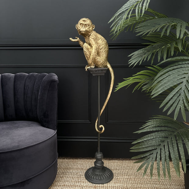 Gold Tall Monkey Ornament