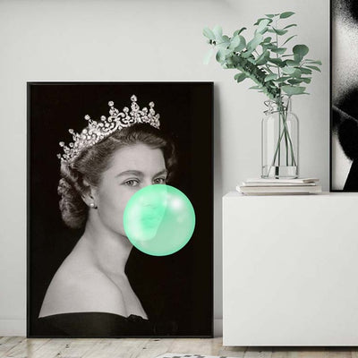 Green Bubblegum Queen Art Print
