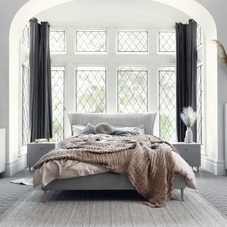 Grey Velvet Bed