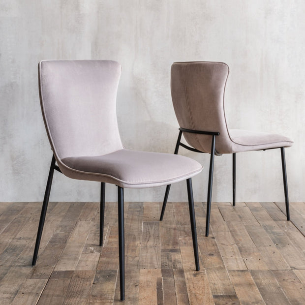 Grey Velvet Dining Chairs (Set of 2)