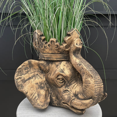 Large elephant head planter