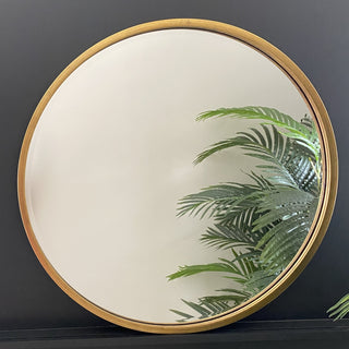 Large Gold Round Mirror