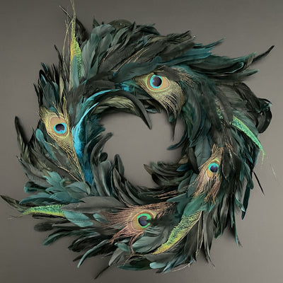 Large Peacock Feather Wreath