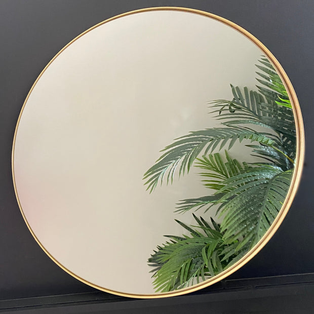 Large Round Gold Framed Mirror