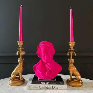 Gold leopard candlesticks