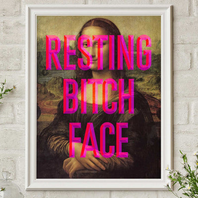 Resting bitch face print over Mona Lisa