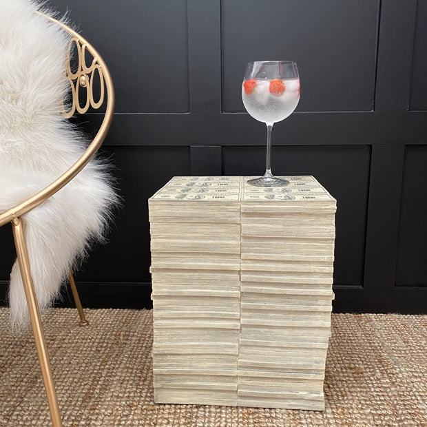 Stack of 100 dollar notes side table 