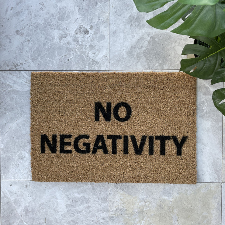 No negativity doormat
