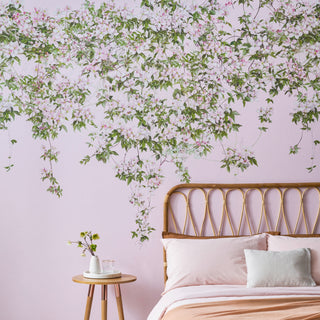 Pink Floral Wallpaper Mural