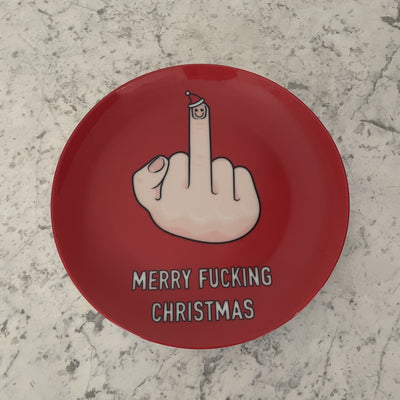 Red Christmas Plate