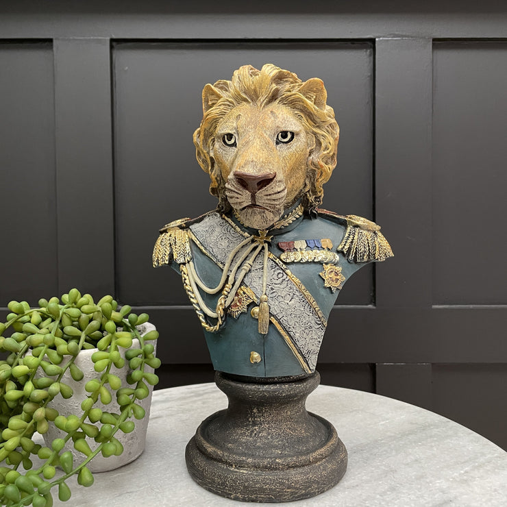 Regal lion statue ornament