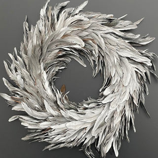 Silver Feather Wreath