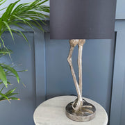 Silver flamingo leg table lamp