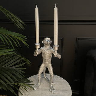 Silver Monkey Candelabra