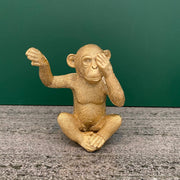 See no evil, hear no evil, speak no evil gold monkey ornaments