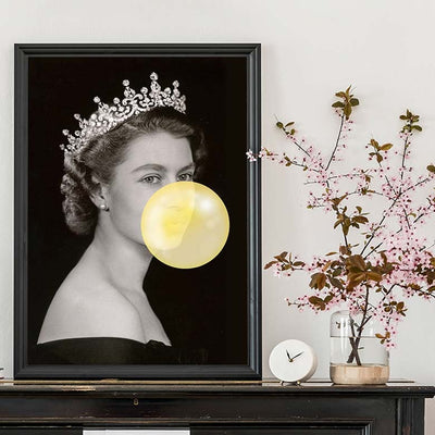 Yellow Bubblegum Queen Art Print